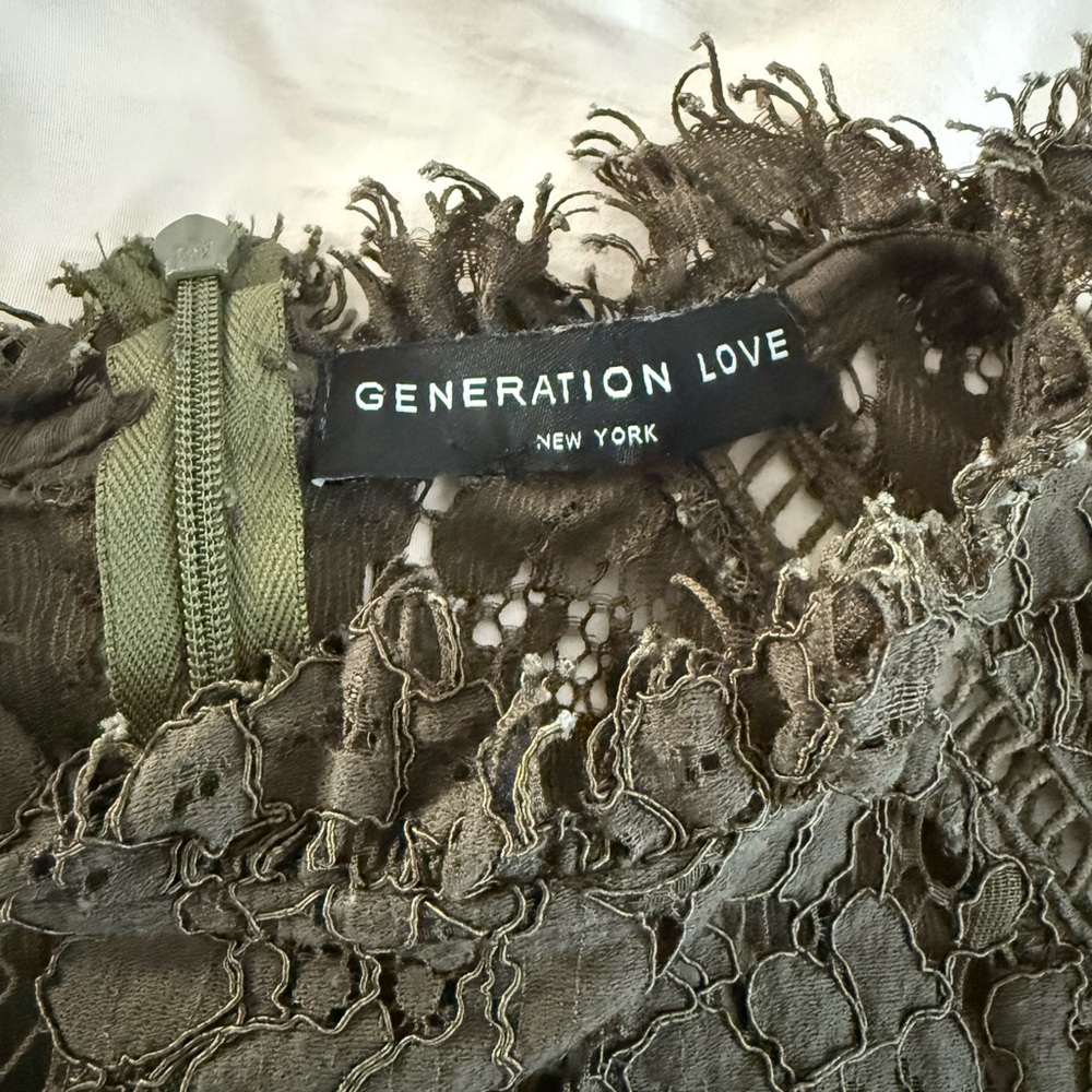 Generation Love Olive Lace Blouse